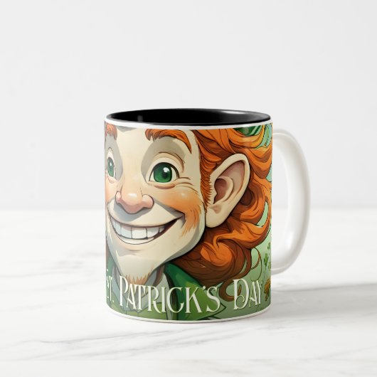 Zum Glück am St. Patrick's Day Zweifarbige Tasse (VorderseiteRechts)