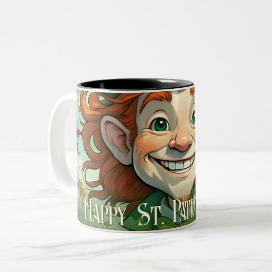 Zum Glück am St. Patrick's Day Zweifarbige Tasse (Vorderseite Links)