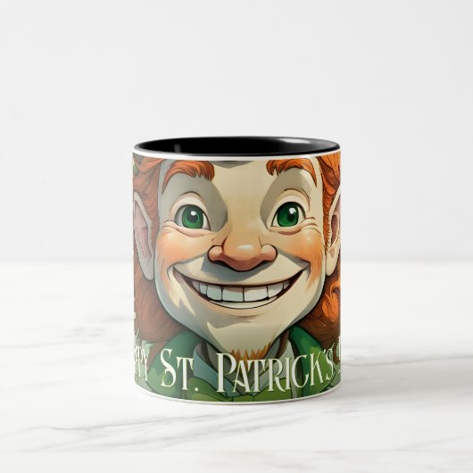 Zum Glück am St. Patrick's Day Zweifarbige Tasse (Mittel)