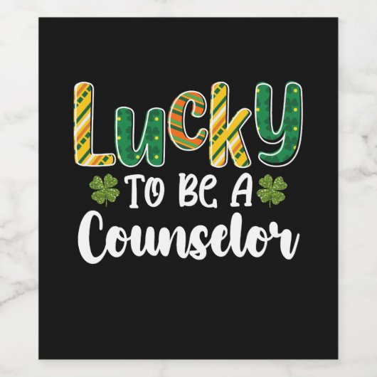 Zum Glück Beraterschule St Patrick's Day Weinetikett (Einzelnes Label)