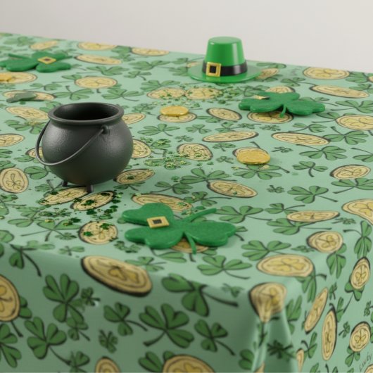 Zum Glück Coins & Green Kleeblatts St Patricks Day Tischdecke