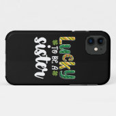 Zum Glück ein Schwesterfamilie St Patrick's Day zu Case-Mate iPhone Hülle (Rückseite (Horizontal))