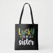Zum Glück ein Schwesterfamilie St Patrick's Day zu Tasche (Vorderseite)