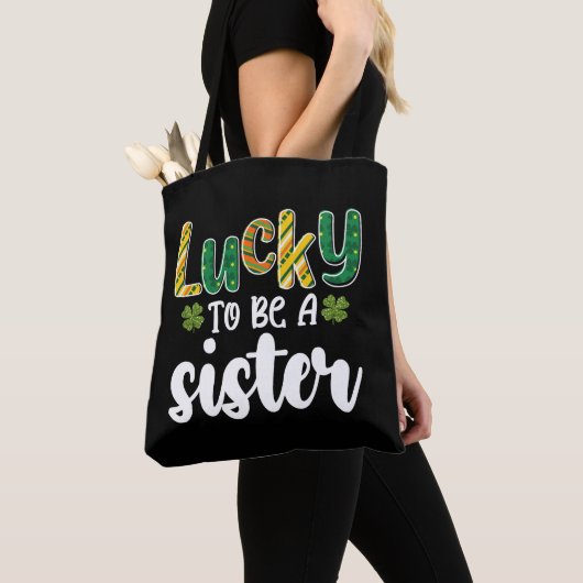 Zum Glück ein Schwesterfamilie St Patrick's Day zu Tasche (Von Nahem)
