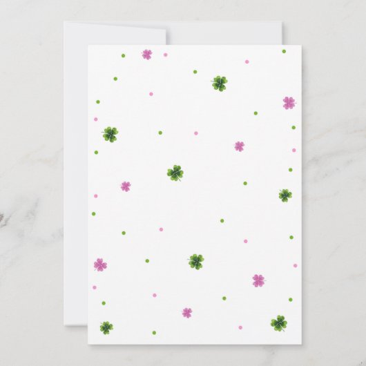 Zum Glück ein St. Patrick's Day Girl zum ersten Ge Einladung (Rückseite)