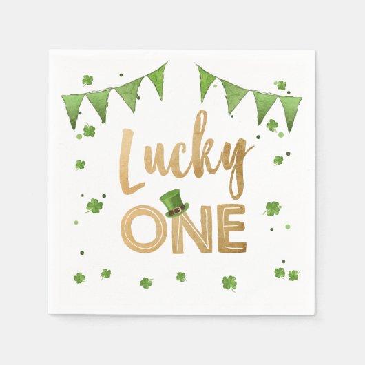 Zum Glück ein St. Patrick's Day Paper Napkin Clove Serviette (Vorderseite)
