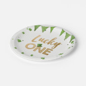 Zum Glück ein St Patrick's Day Paper Plate Clover  Pappteller (Schrägansicht)
