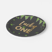 Zum Glück ein St Patrick's Day Paper Plate Clover  Pappteller (Schrägansicht)