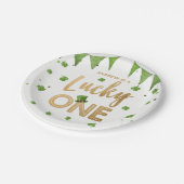 Zum Glück ein St Patrick's Day Paper Plate Clover  Pappteller (Schrägansicht)