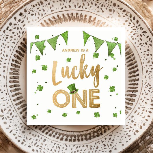 Zum Glück ein St Patrick's Day Paper Plate Clover Serviette