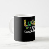 Zum Glück eine Lunch Lady School St Patrick's Day Kaffeetasse (Vorderseite Links)