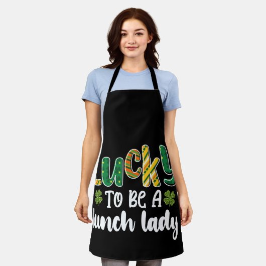 Zum Glück eine Lunch Lady School St Patrick's Day Schürze (Getragen)