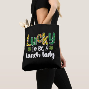Zum Glück eine Lunch Lady School St Patrick's Day  Tasche