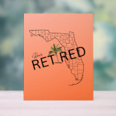 Zum Glück ermüdet Florida Map und Tropical Palm Tr Acrylschild (Neutral)