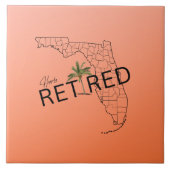 Zum Glück ermüdet Florida Map und Tropical Palm Tr Fliese (Vorderseite)