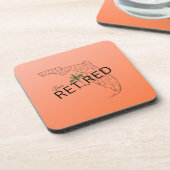 Zum Glück ermüdet Florida Map und Tropical Palm Tr Getränkeuntersetzer (Linke Seite)