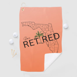 Zum Glück ermüdet Florida Map und Tropical Palm Tr Golfhandtuch