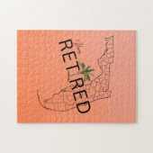 Zum Glück ermüdet Florida Map und Tropical Palm Tr Puzzle (Horizontal)