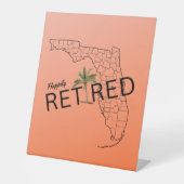 Zum Glück ermüdet Florida Map und Tropical Palm Tr Sockelschild (Vorderseite)