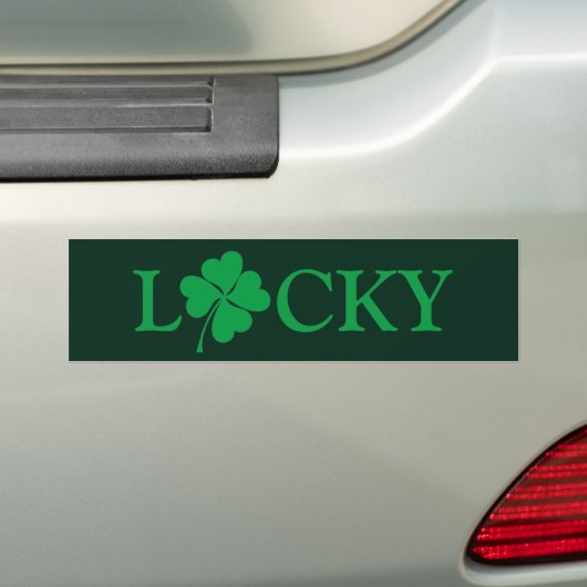 Zum Glück Green Clover Kleeblatt St. Patrick's Day Autoaufkleber (Auf Auto)