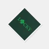 Zum Glück Green Clover Kleeblatt St. Patrick's Day Serviette (Ecke)