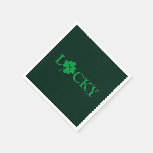 Zum Glück Green Clover Kleeblatt St. Patrick's Day Serviette (Ecke)