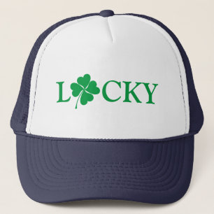 Zum Glück Green Clover Kleeblatt St. Patrick's Day Truckerkappe