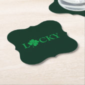 Zum Glück Green Clover Kleeblatt St. Patrick's Day Untersetzer (angewinkelt)
