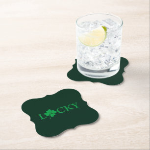 Zum Glück Green Clover Kleeblatt St. Patrick's Day Untersetzer