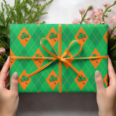 Zum Glück Green Clover Raute St. Patrick's Day Geschenkpapier