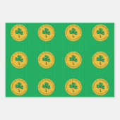 Zum Glück grüne Klee Gold Coins St Patrick's Day Geschenkpapier Set (Vorderseite 3)