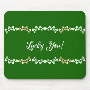 Zum Glück Grüne Kleeblätter St. Patrick's Day Mousepad