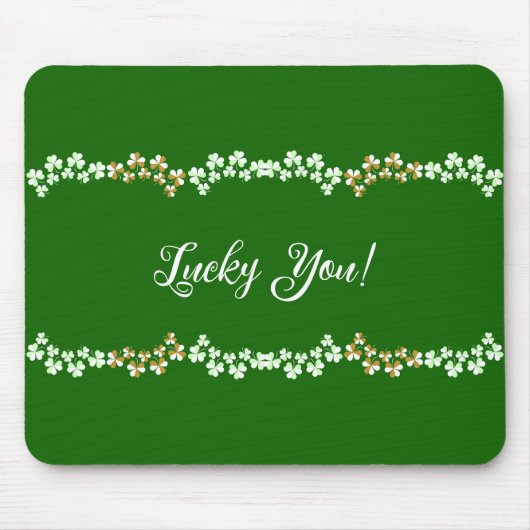 Zum Glück Grüne Kleeblätter St. Patrick's Day Mousepad (Vorne)