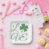 Zum Glück Grüne Kleeblätter St. Patrick's Day Pappteller (Party)