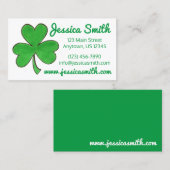 Zum Glück grünes irisches Kleeblatt am St. Patrick Visitenkarte (Vorne/Hinten)