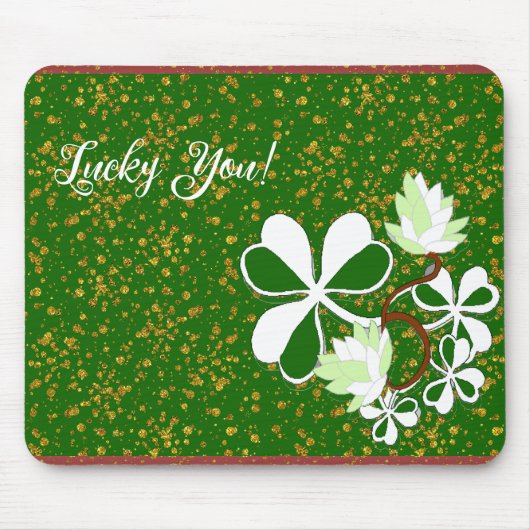 Zum Glück grünes Kleeblatt St. Patrick's Day Mousepad (Vorne)