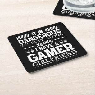 Zum Glück habe ich eine Gamer Girlfriend Funny Cou Rechteckiger Pappuntersetzer