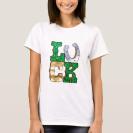 Zum Glück HorseShoe Green Gold St Patricks Day Tri-Blend Shirt