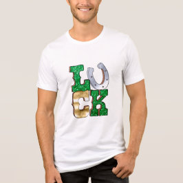 Zum Glück HorseShoe Green Gold St Patricks Day Tri-Blend Shirt