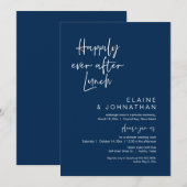 Zum Glück immer nach dem Brunch, Elopement Navy Bl Einladung (Vorne/Hinten)