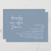 Zum Glück immer nach dem Hochzeitsessen, dumm blau Einladung (Vorne/Hinten)