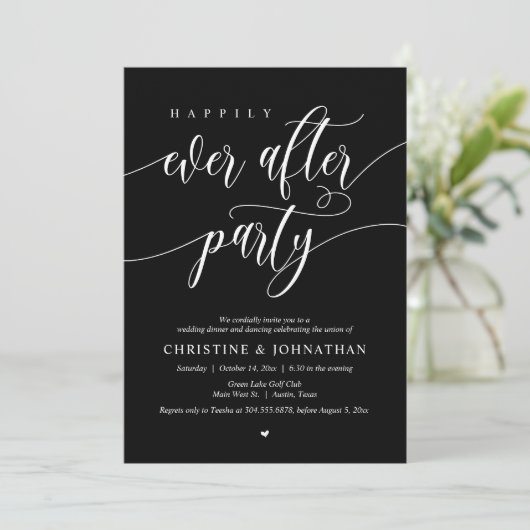 Zum Glück immer nach dem Party Abendessen Tanz Einladung (Stehend Vorderseite)