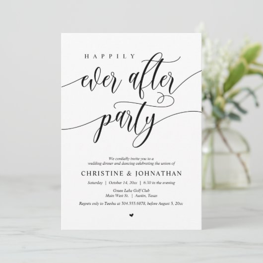 Zum Glück immer nach dem Party Abendessen Tanz Einladung (Stehend Vorderseite)