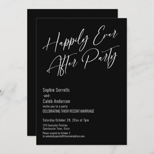 Zum Glück immer nach dem Party Moderne Elegante Sc Einladung (Vorne/Hinten)