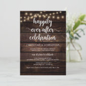 Zum Glück immer nach der Feier, rustikale Elopemen Einladung (Stehend Vorderseite)