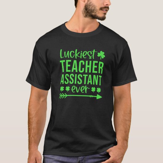 Zum Glück Lehrer Assistentin je Kleeblatts St. Pat T-Shirt (Vorderseite)
