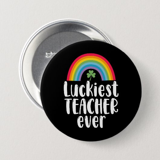 Zum Glück Lehrer je Schule Geschenk St Patricks Da Button (Vorne & Hinten)