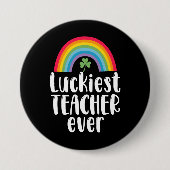 Zum Glück Lehrer je Schule Geschenk St Patricks Da Button (Vorderseite)