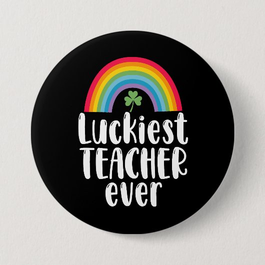 Zum Glück Lehrer je Schule Geschenk St Patricks Da Button (Vorderseite)