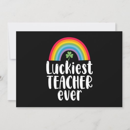 Zum Glück Lehrer je Schule Geschenk St Patricks Da Einladung (Vorderseite)